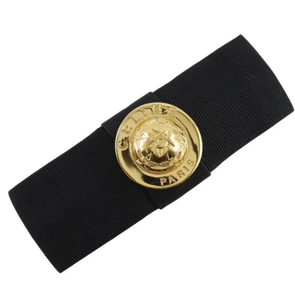 CELINE Old Celine Valletta Star vintage black cotton/Plated Gold Star Women - Picture 1 of 10